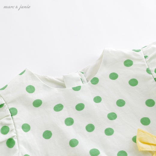 马克珍妮女童蝴蝶结波点短袖连衣裙220990 商品图2