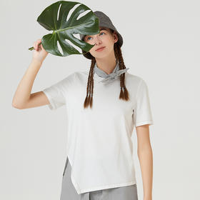 famecoco范可儿设计感短袖T恤女夏新款小众别致不规则上衣F223BB016