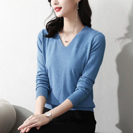 MZ117549低领毛衣女2022春秋很仙的心机上衣设计感内搭长袖洋气针织打底衫 商品图2