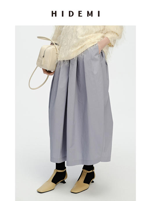 HIDEMI 羊皮方尖头复古设计感小跟凉鞋皮鞋 黑色/裸米色 商品图13