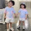 黛唯梵扎染T恤短袖亲子装一家三口四口夏季韩版休闲时尚母女父子装上衣国庆清明出游 商品缩略图1