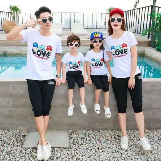 黛唯梵母女装夏季潮流网红洋气棉短袖亲子装时尚春秋款一家三四口家庭装国庆清明出游 商品图1