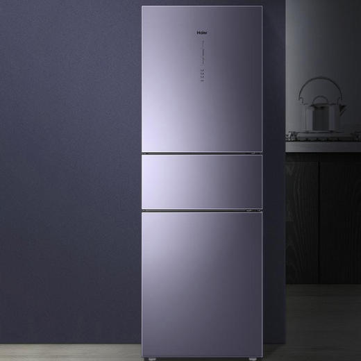 海尔冰箱三门风冷无霜冰箱干湿分储变频一级能效三开门电冰箱BCD-312WFCM 商品图0