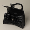 BALENCIAGA 巴黎世家 B标识沙漏包Hourglass系列鳄鱼纹手提包单肩斜挎包 女士提挎包 黑色 592833 1LR67 1000 商品缩略图2