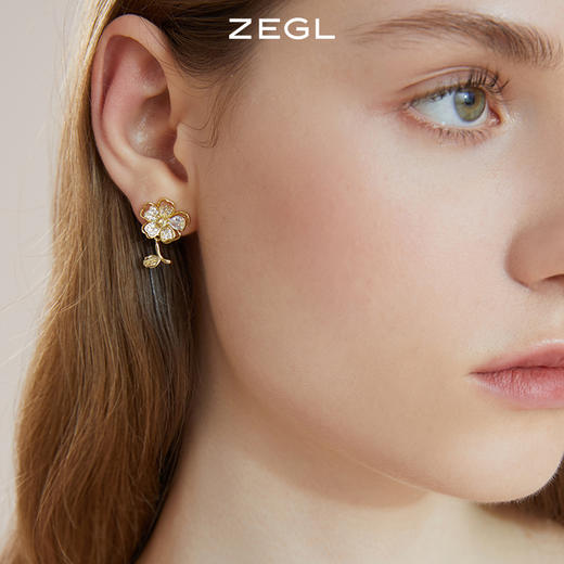 ZEGL设计师草莓季系列花朵耳环女2022年新款潮耳钉925银针耳饰品 商品图3