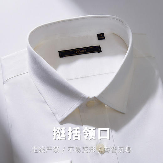 【专柜同款】罗蒙春夏长袖纯棉衬衫男士正装商务通勤百搭微弹力衬衣男 商品图4