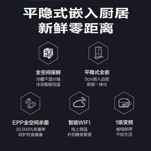 海尔462升法式多门双开门全空间保鲜冰箱BCD-462WGHGD15BJU1 商品图1