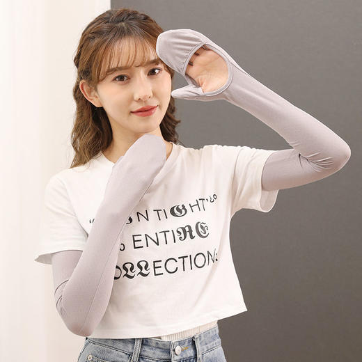 防晒袖套女夏季冰丝防晒手臂套加大宽松冰袖韩版ins 开车防紫外线 商品图7