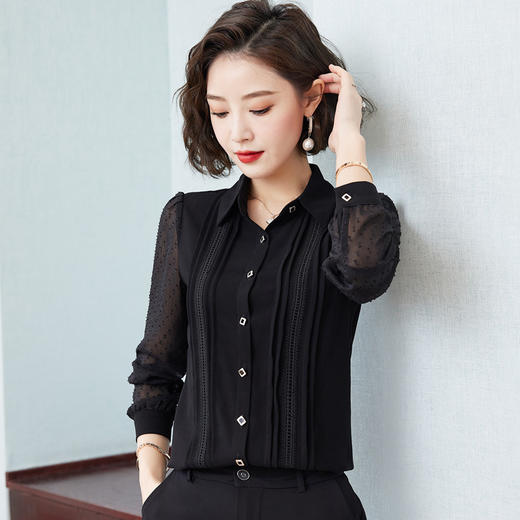 气质百搭，雪纺衬衫长袖打底衫洋气时尚百搭衬衣TR-CJ8113 商品图2