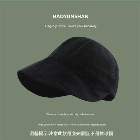 2022洋气日系扎马尾渔夫帽女夏季百搭遮阳帽防晒盆帽大沿太阳帽 商品图5