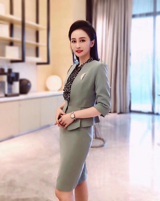 颈袖添香时尚气质七分袖韩职业装正装工装西装套装女套裙J8101989 商品图6