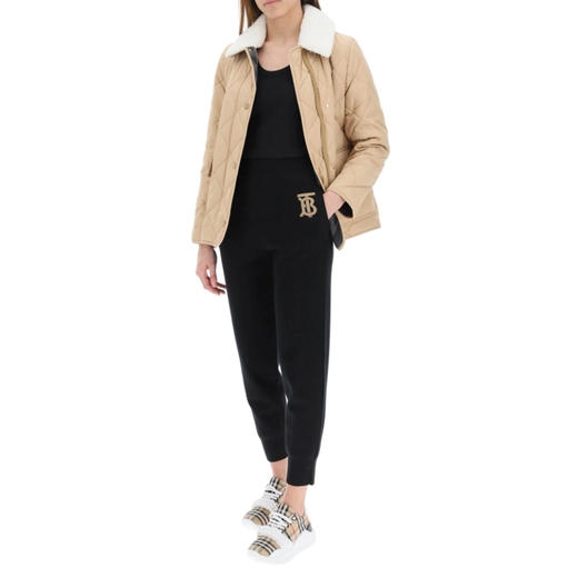 【一】BURBERRY 博柏利 女士休闲裤 黑色 8052736 A1189 商品图3