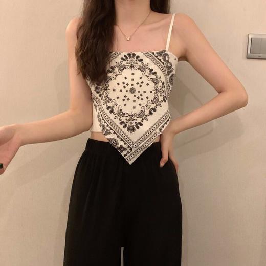 黛唯梵辣妹丝巾腰果花吊带背心2件优惠装女设计感小众内搭外穿炸街减龄时尚上衣服国庆清明出游 商品图9