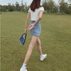 黛唯梵夏季薄款网红绑带黑色牛仔半身裙新款韩版高腰显瘦A字外穿裤裙女国庆清明出游 商品缩略图2