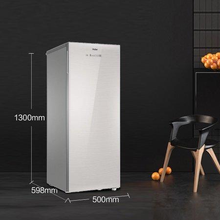 海尔152升 分区大抽屉 防串味家用立式冷冻柜 冷冻冰箱 高端冰柜 茶叶柜 母乳储存柜 银色BD-152WG 商品图2