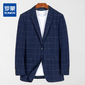 【经典格纹】罗蒙小西装外套男春夏商务休闲修身格子西服男士单西便服