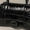 BALENCIAGA 巴黎世家 B标识沙漏包Hourglass系列鳄鱼纹手提包单肩斜挎包 女士提挎包 黑色 592833 1LR67 1000 商品缩略图3
