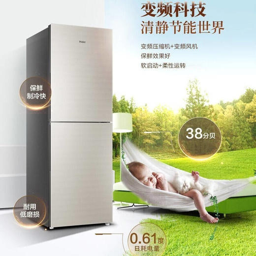 海尔两门双门冰箱一级能效风冷无霜变频节能家用BCD-309WMCO 商品图1