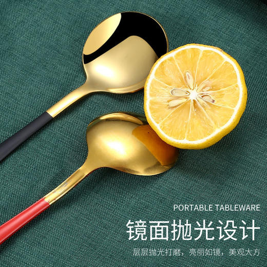 学生便携式不锈钢餐具三件套成人筷子勺子套装上班族勺叉筷套装 商品图5