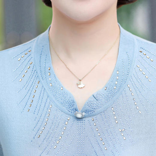 QYY-blz2208新款时尚洋气宽松圆领短袖针织T恤衫 商品图10