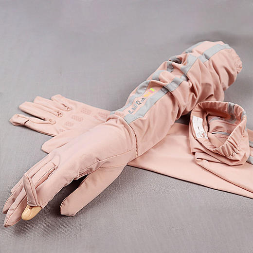 夏季男女长款防晒手套冰丝露指触屏防滑防紫外线骑行开车手臂套袖 商品图1