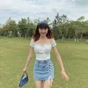 黛唯梵夏季薄款网红绑带黑色牛仔半身裙新款韩版高腰显瘦A字外穿裤裙女国庆清明出游 商品缩略图6