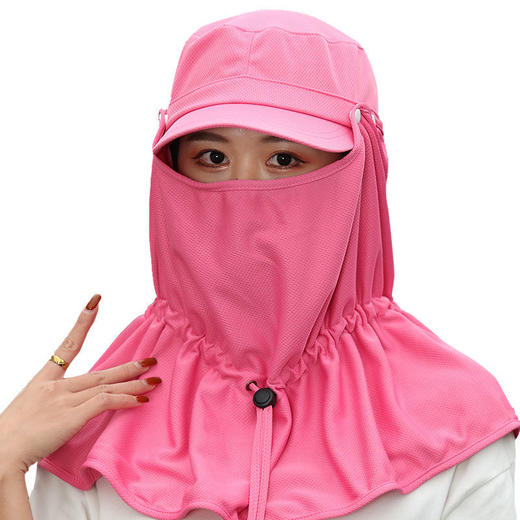 帽子女夏天防紫外线太阳帽面罩遮阳帽户外防风百搭遮脸骑车防晒帽 商品图5