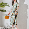 印花水墨画弹力绸缎真丝连衣裙,夏季年轻款桑蚕丝气质连衣裙KQN-3976 商品缩略图2