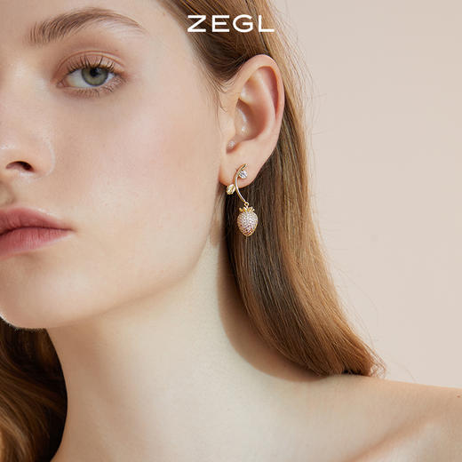 ZEGL设计师草莓季系列花朵耳环女2022年新款潮耳钉925银针耳饰品 商品图1