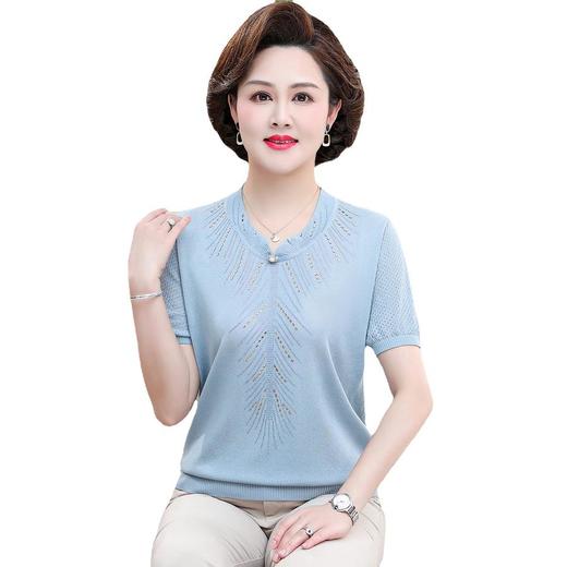 QYY-blz2208新款时尚洋气宽松圆领短袖针织T恤衫 商品图9