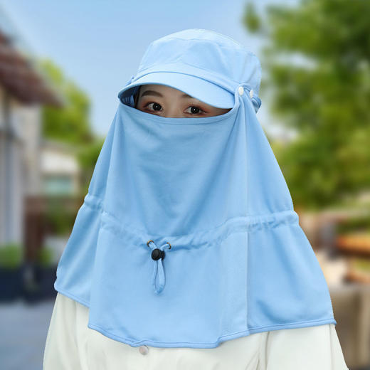 帽子女夏天防紫外线太阳帽面罩遮阳帽户外防风百搭遮脸骑车防晒帽 商品图9