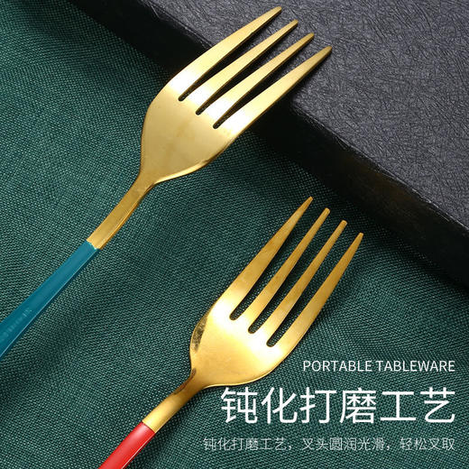 学生便携式不锈钢餐具三件套成人筷子勺子套装上班族勺叉筷套装 商品图6