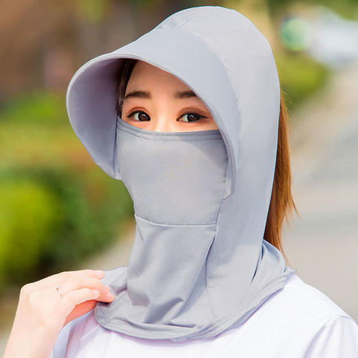 帽子女防晒遮阳帽防紫外线冰丝材质骑行防尘防晒女太阳帽围脖护颈 商品图1