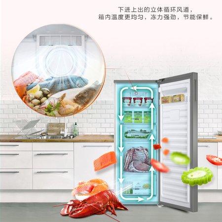 海尔152升 分区大抽屉 防串味家用立式冷冻柜 冷冻冰箱 高端冰柜 茶叶柜 母乳储存柜 银色BD-152WG 商品图4
