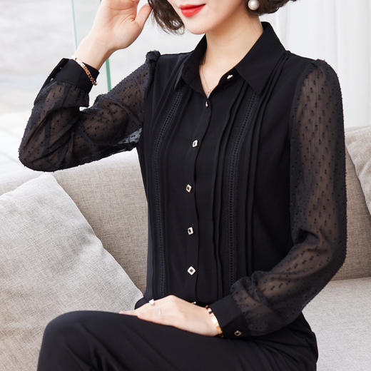 气质百搭，雪纺衬衫长袖打底衫洋气时尚百搭衬衣TR-CJ8113 商品图4