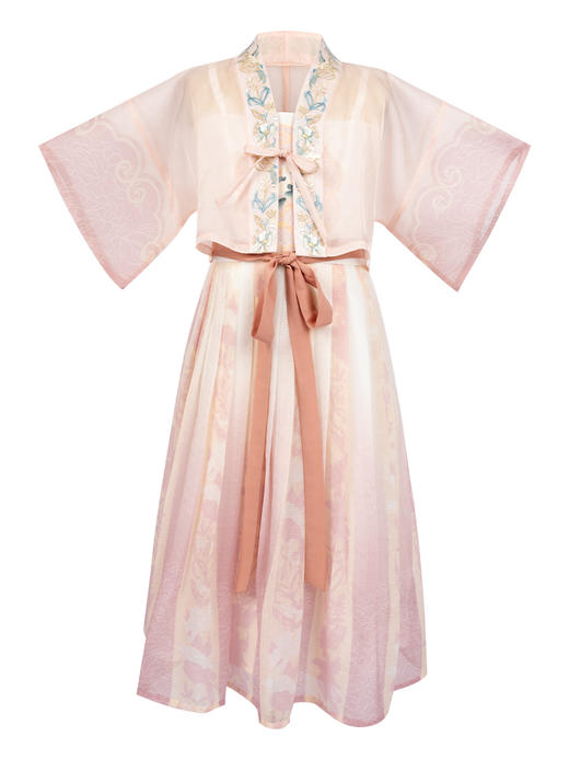 【凝琼玉】中国风女童超仙汉服短袖连衣裙夏季薄款汉元素改良 商品图2