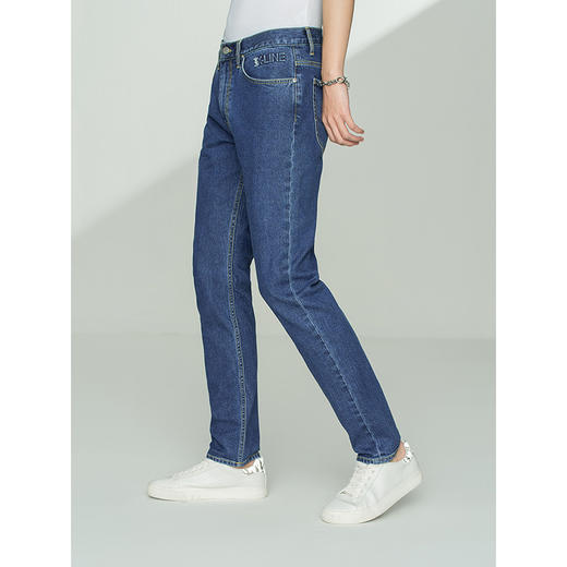 【尺码28-29，38】LeeXLINE 21春夏705标准中腰小直脚蓝色男牛仔裤LMR7056UWCAR 商品图4