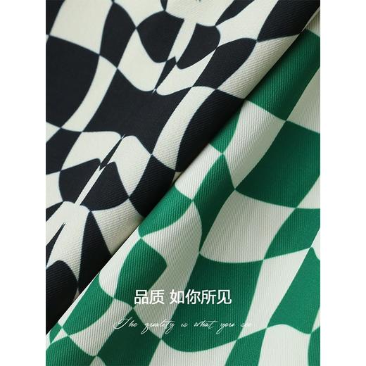 【秒杀】COCOBELLA时尚几何棋盘格图案半身裙女侧开叉遮胯长裙HS503 商品图3