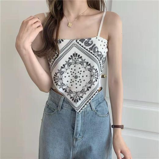 黛唯梵辣妹丝巾腰果花吊带背心2件优惠装女设计感小众内搭外穿炸街减龄时尚上衣服国庆清明出游 商品图6