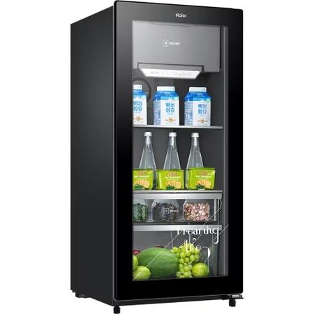 海尔121升 办公室冰吧 时尚冰吧 智感除雾 风循环制冷 茶叶柜 酒柜 墨晶黑LC-121D 商品图2