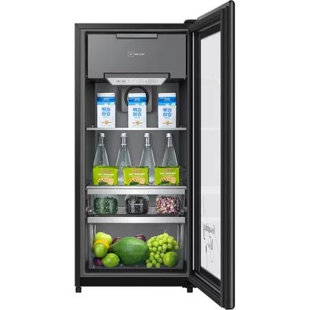 海尔121升 办公室冰吧 时尚冰吧 智感除雾 风循环制冷 茶叶柜 酒柜 墨晶黑LC-121D 商品图4