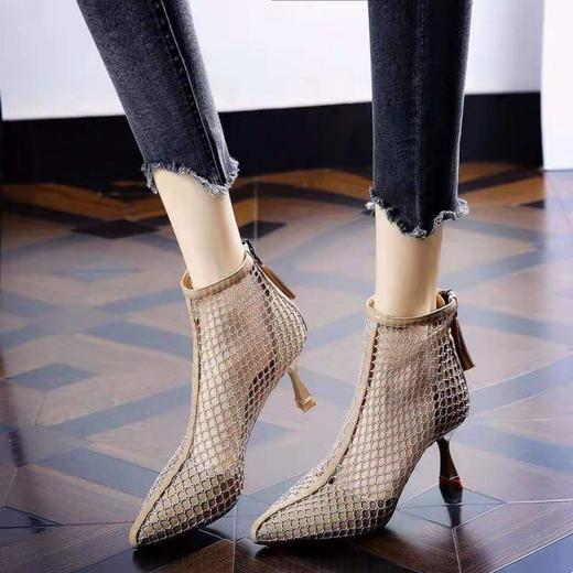 HYFZ网纱镂空透气拉链中跟凉靴 商品图2