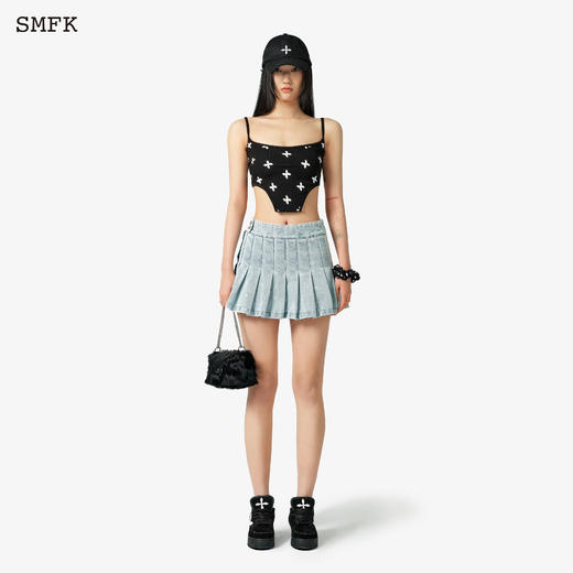 预售|SMFK 花园牛仔百褶裙 水蓝 UP012BL .潮快闪[福利品] 商品图0