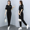 HRFS-WY88369新款时尚气质休闲圆领短袖上衣运动裤两件套 商品缩略图3