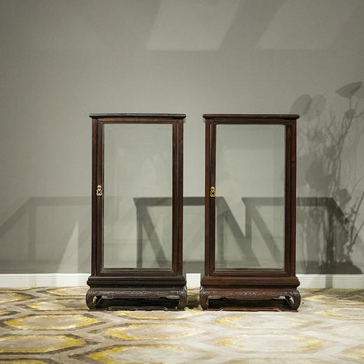 红木彭牙鼓腿拐子纹宝笼（一对） 商品图4