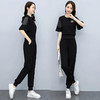 HRFS-WY88369新款时尚气质休闲圆领短袖上衣运动裤两件套 商品缩略图4