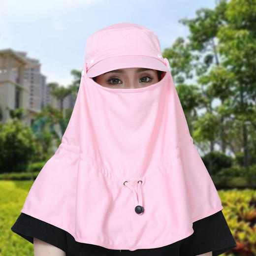 帽子女夏天防紫外线太阳帽面罩遮阳帽户外防风百搭遮脸骑车防晒帽 商品图8