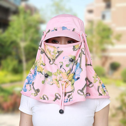 帽子女夏天防紫外线太阳帽面罩遮阳帽户外防风百搭遮脸骑车防晒帽 商品图3