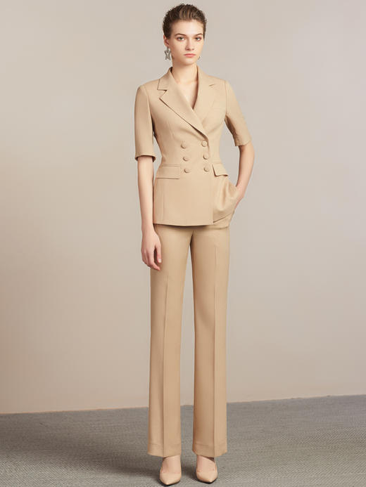 wq高端气质时尚OL短袖西装套裤年夏季职业装女西服女正装套装 商品图1