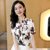 ASE-3571印花系带气质短袖女士衬衫 商品缩略图4